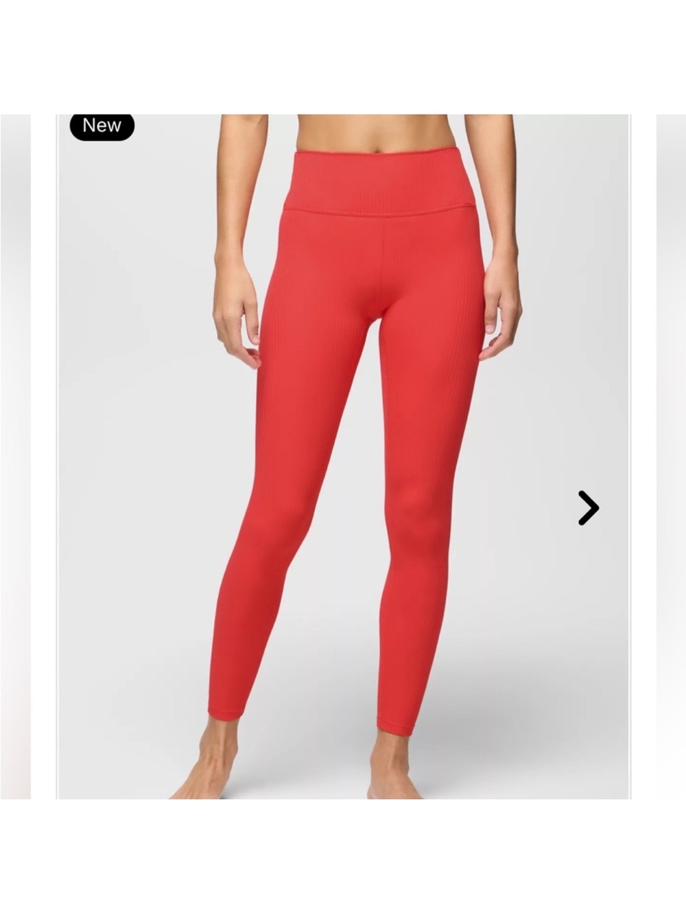 Prana ribbed Becksa 7/8 Carmine Red Heather High-Waisted Leggings S